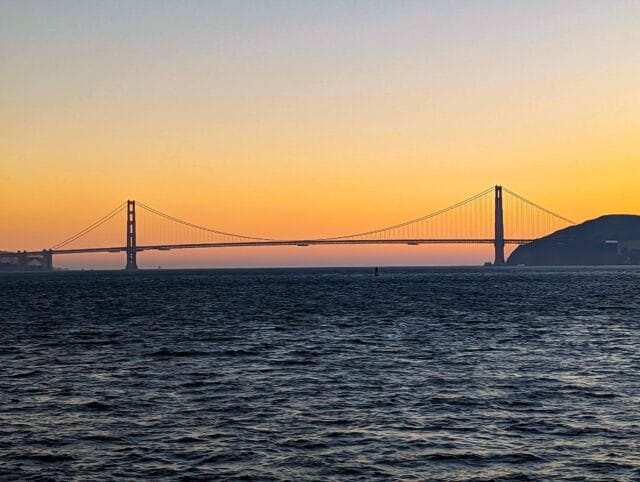 Sausalito ferry view at dusk