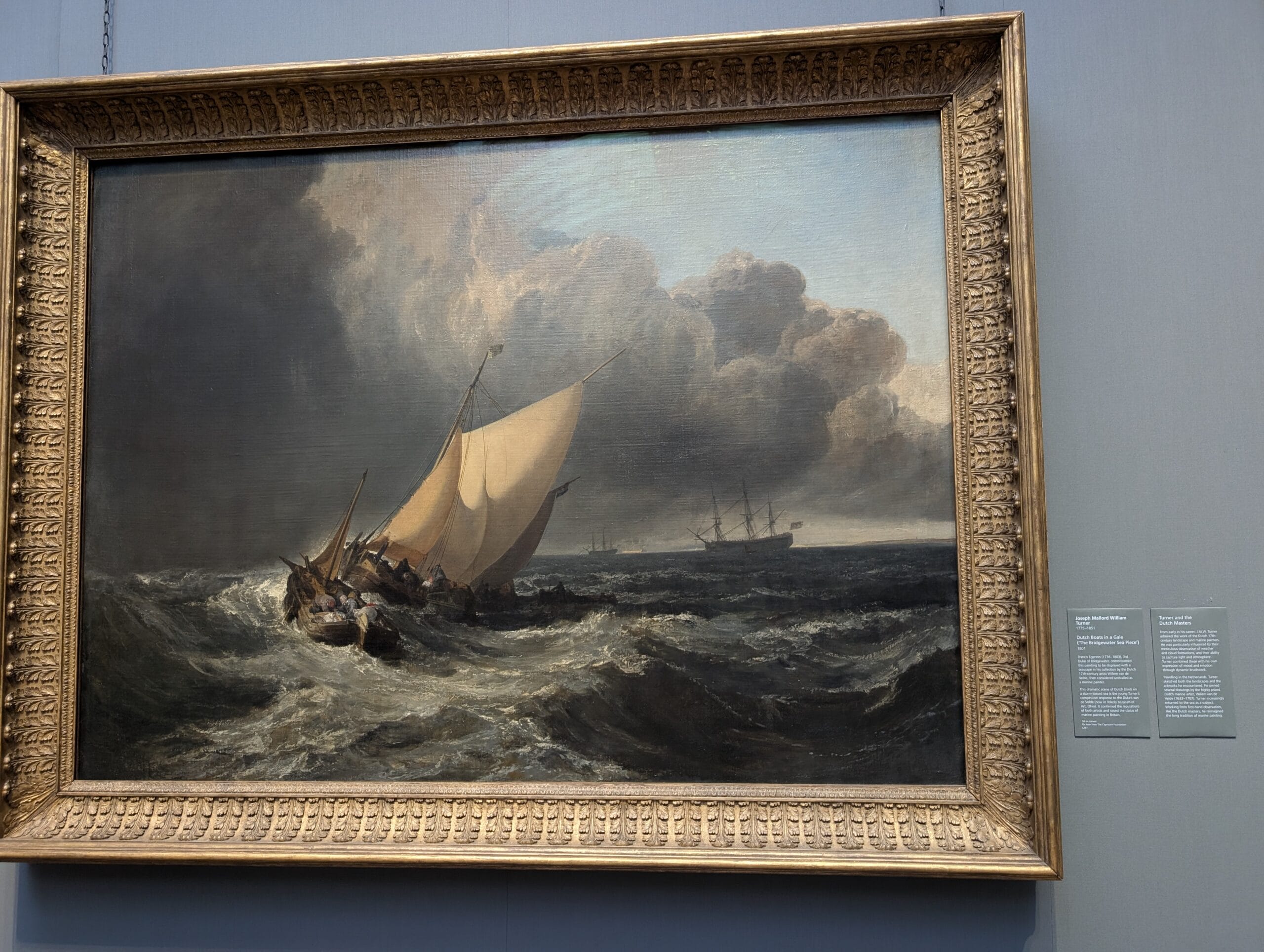 Dutch Boats in a Gale by J. M. W. Turner at the National Gallery