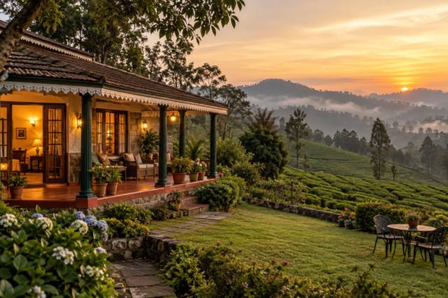 Heritage bungalow stay surrounded by Coonoor tea gardens